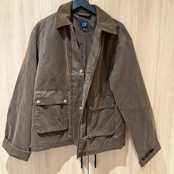 Brand New Never Worn Waxed Canvas Barn Jacket - Gap - Size Small Tall - Picture 2 of 4